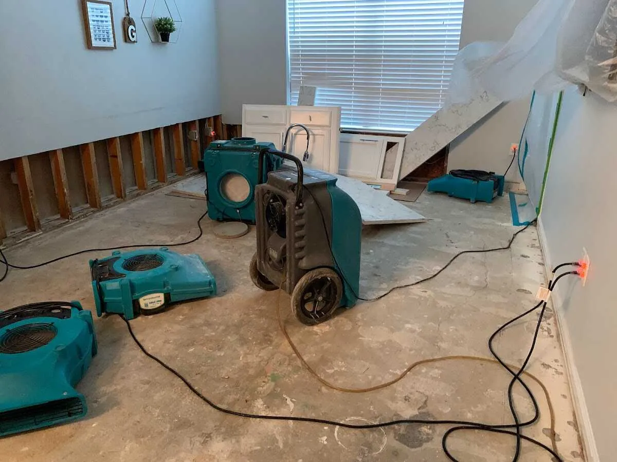 Dehumidifier in flood-cut room for Water Extraction & Removal in Elba